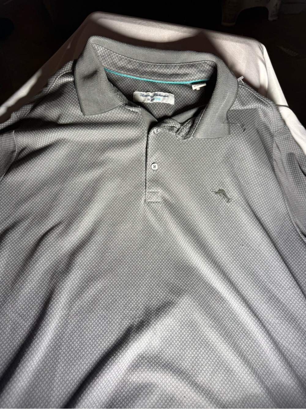Tommy Bahama Men's Heather Gray Polo with Subtle Texture- XXL
